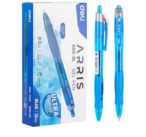 BÚT GEL BẤM 0.5MM ARRIS - MỰC XANH/ĐEN TÙY CHỌN - HIỆU DELI DANH TIẾNG - HÀNG CHÍNH HÃNG - VIẾT SIÊU MƯỢT