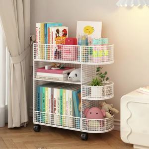 Movable Book Shelf Rack Cabinet Movable Bookcases Shelving Book Cabinet Movable Book Shelf Rack Cabinet Movable multi-layer wheeled trolley for children