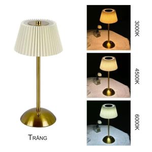 Đèn bàn cạnh giường ngủ bằng vải LED bảo vệ mắt đèn bàn sạc ba màu đèn bàn nhà hàng khách sạn USB/tpye-c