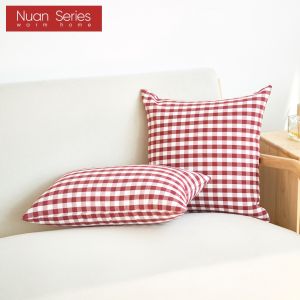 1PC Bestseller Series Red Cushion Cover Plaid Stripe Back Pillowcase Office Hotel Homestay Decor Christmas Decoration Nuan Series