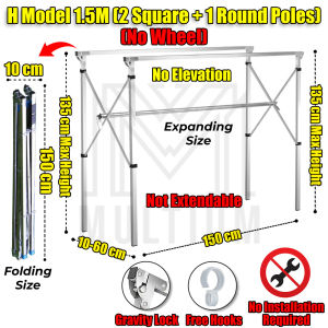 H Stainless Steel Extendable Laundry Drying Rack | Laundry Rack | Foldable Laundry Rack | Drying Rack |Laundry| Laundry Organizer |Drying Rack clothes