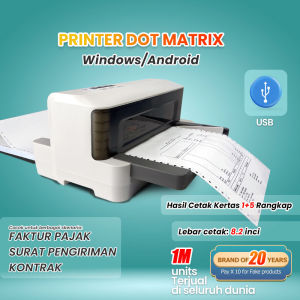 Pencetak Dot Matrix | Wifi Bluetooth Pencetakan USB | 1+5 Salinan Pencetak Kertas Karbon