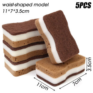 【On Sale】5Pcs ล้างจานทำความสะอาดครัวฟองน้ำเช็ดก้อนฟองน้ำแผ่นผ้าล้างจานในครัวเรือน