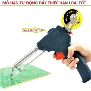 Mỏ hàn tự động đẩy thiếc 60W mũi cong đặc thông minh tự ngắt đủ nhiệt có công tắc bật tắt loại tốt hàng chất lượng cao