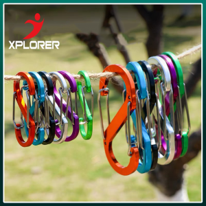 4/8 Pieces S Shape Carabiner Double Hook Strong Clip Camping Hiking Outdoor Activities Multifunctional Hook Water Bottle Backpack Hanging Buckle Aluminum Alloy Heavy Duty D Shape Screw Lock Key Chain