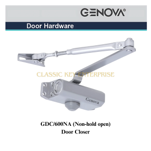 Armor Genova Door Closer Automatic Adjustable Closers Hydraulic Auto Close Silver & Matt Black