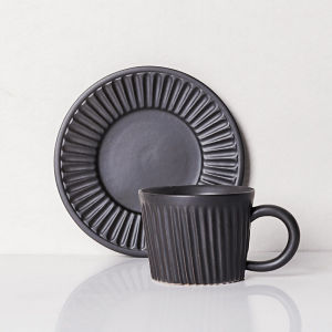 OMK Japanese Style Handmade 150ML Coffee Cup & Saucer Set Ceramic Mug