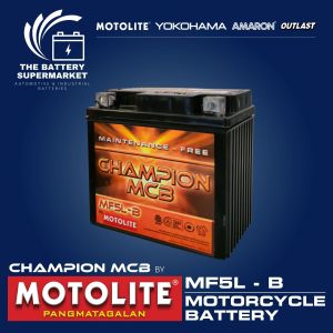 Champion By Motolite Maintenance-Free Motorcycle Battery MF5L-B