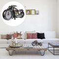 GLOWLITE Multipurpose Funny Vintage Art Crafts Arabic Numeral Home Decor Figurine Retrobedside Motorcycle Pattern Motorcycle Model Motorcycle Alarm Clock Ornament Bedside Clock. 