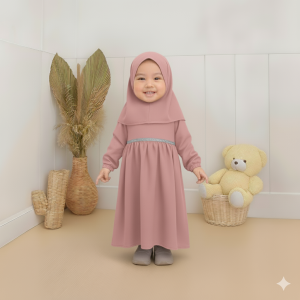 Kalissa - Gamis Bayi Perempuan Newborn Denim 0 6 Bulan 18 bulan
