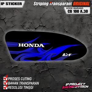 (COD) STIKER STRIPING ORIGINAL MOTOR HONDA CB 100 - STIKER MOTOR HOLOGRAM DAN TRANSPARAN KODE A.30