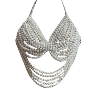 Pearls Layered Body Chains Bra Chest Chains Raves Party Costumes Body Jewelry Accessories for Women and Girls Clubwear