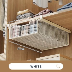 Borong365 Metal Pull Out Drawer Wardrobe Organizer Work Desk Drawer Kitchen Storage Organizer