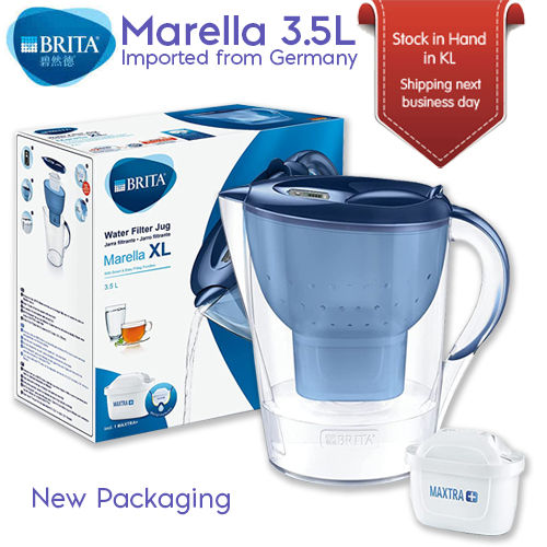 BRITA Marella XL water filter jug for reduction of chlorine, limescale