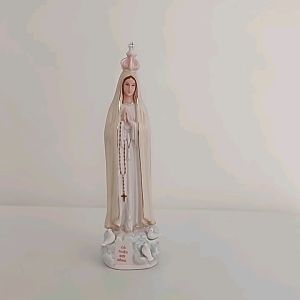 Tượng công giáo mini tượng Đức Mẹ Fatima triều thiên15cm tượng trang trí xe hơi tượng công giáo chất liệu gốm sứ