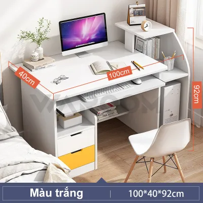 HOME Bàn làm việc học 2 hộc tủ bàn học Nội Thất 5C hiện đại tập Chất Liệu Gỗ MDF Cao Cấp mặt gỗ MDF dày 15mm