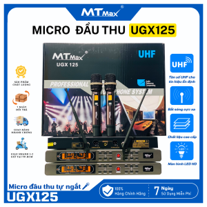 Micro Đầu Thu Karaoke MTMAX UGX125 Sóng UHF Chất Âm Sáng Bắt Âm Tốt Sơn Phủ Nano Chất Lượng Cao Bắt Sóng Xa Trên 30m
