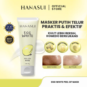 Hanasui Peel Off Mask Egg White - Masker Telur Praktis & Efektif Bebas Komedo Angkat Sel Kulit Mati Bersih Halus & Mencerahkan