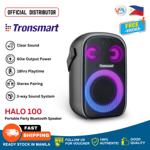 Tronsmart Halo 100 Portable Party Speaker 3-Way Sound System Splendid Lighting Effects Ultra Portable with Handle 18 Hours of Playtime Stereo Pairing Personalize Audio Effects via App Dual Audio Modes Party Speaker 60W Strong Power IPX6 Waterproof - VMI