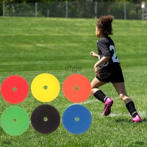 [COD] dfgje 10Pcs Football Flat Cones Marker Disc With Holes Football Basketball Speed Agility Training Aids Markers