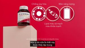 Viên uống bổ tim hỗ trợ sức khỏe Blackmores CoQ10 150mg lọ 30 viên - chứa Coenzyme Q10 hàm lượng cao giúp cung cấp năng lượng cho tế bào tim hỗ trợ chống oxy hóa mạnh mẽ và góp phần duy trì hoạt động tim mạch ổn định