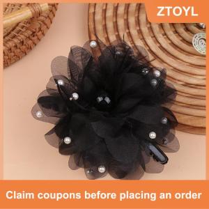 【ZTOYL】 ที่หนีบผมขนนกตาข่ายประดับผมกิ๊บมุกสุดหรูเครื่องประดับผมแฟชั่น