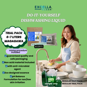 DIY DISHWASHING LIQUID TRIAL PACK 6-7 Liters yield Excella Clean Scented Safe Packaging Non-Acid Degreaser