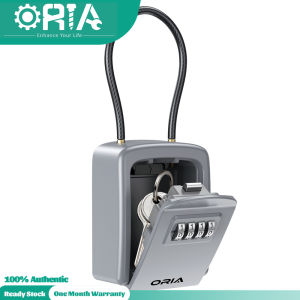 ORIA Key Lock Box 4 Digit Combination Wall Mounted Security Storage Lock Box 5 Keys Capacity for House Key Storage Combo Door Locker