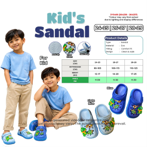 Kids Sandal EVA Clog | Kasut Kanak-Kanak Anti Slip | Heel Strap | Shoe Charm | Comfortable Sandal Size 24-29