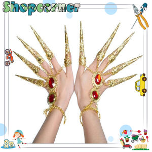 Set Kuku Jari Emas Tari Perut India Gelang Tari Gelang Dengan Kuku Jari Panjang