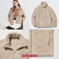 [Auth UniqIo] Áo Khoác Lông Cừu 2 Mặt Khóa Kéo Nữ - Tag Nhật. 