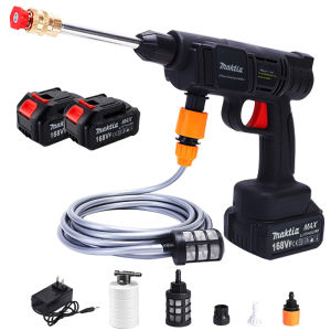 Wireless car washing machine Household high pressure water gun portable powerful car lithium battery cleaning machine spray car washing machine Car washing machine handheld self-priming rechargeable car washing machine