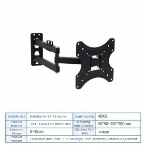 XHLXH Extendable Arm TV Monitor Bracket Swivel Tilt Rotation Cantilever Type TV Frame Support Practical Heavy Duty LCD LED Monitor Bracket for Home