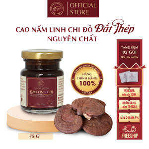 Trà Cao Nấm Linh Chi đỏ Đất Thép nguyên chất [Hũ 75g hoặc Hộp quà 3 hũ 75g x 3] - Giải độc gan - Ổn định đường huyết - Hàng chính hãng