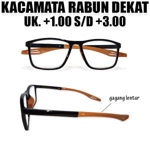 kacamata plus gagang lentur kacamata baca untuk jarak dekat pria & wanita frame kotak +1.00 sampai +3.00