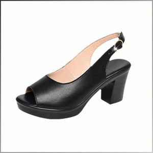 รองเท้าแตะฤดูร้อน พอดีกับเท้า เสื้อผ้าหยาบ รองเท้าแตะผู้หญิง ปากปลา ระบายอากาศได้ดี ส้นสูงใส่สบาย