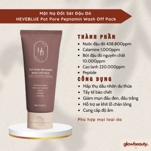 Mặt Nạ Đất Sét Đậu Đỏ 100g HEVEBLUE Pot Pore Peptamin Wash Off Pack