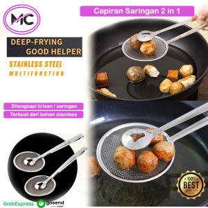Jepitan Gorengan 2 in 1 Alat Peniris Penggorengan Minyak Panas Bahan Stainless Steel Alat Masak Dapur Serbaguna