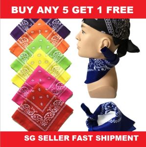 🇸🇬💥 buy 5 get 1 free💥 Multipurpose Fashion Bandana Hip Hop Classic Paisley Square Scarf headbands