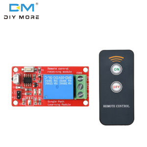 diymore DC 5V 12V 1CH IR Control Module IR Learning Module 38KHz 2 Keys IR Remote Controller + IR Receiver Module Pointing Self-locking Interlocking Without B