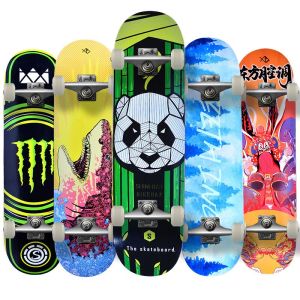 Skateboard 80*20cm Complete Skateboards for Kids Youths Teens Beginners and Adults Double Kick Concave Popular Pattern Papan Selaju