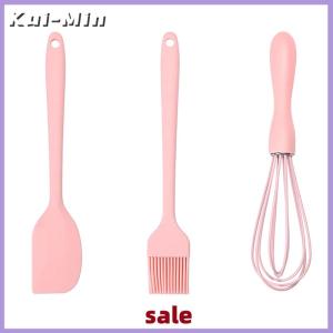 Kui-Min 3PCS SET Silicone Baking Set Cake Cream Spatula Scraper Kitchen Household Egg Whisk Barbecue Oil Brush Gadget Kitchen Supplies