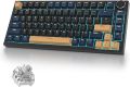 400PRO 75% Wireless Creamy Mechanical Keyboard Black, Gasket Hot Swappable RGB Gaming Keyboard, Bluetooth/2.4GHz/USB-C Thocky Keyboard with Pre-lubed Cream Grey Switches (82 Black). 