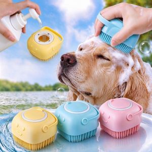 Bathroom Puppy Big Dog Cat Bath Massage Gloves Brush Soft Safety Silicone Pet Accessories Dog Cat Tools