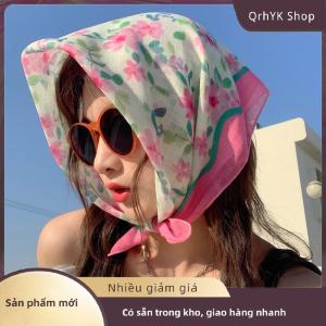 Hàng có sẵn✨ 55Cm Thời Trang Ngọt Ngào Hoa In Nhỏ Vuông Khăn Cho Phụ Nữ Cô Gái Dễ Thương Mềm Hoa Khăn Hairband Headband Hàn Quốc Tóc Khăn Quàng Cổ