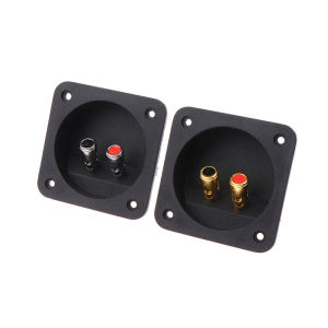 YAFEN Speaker Box Rear Back Panel Wiring Terminal Plug Round Boxes With 2 Banana Jack Gilded Subwoofer Stereo Plug Speaker Terminal