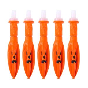 HOTOMI 5 ชิ้น แสงสว่าง งานสังสรรค์ อุปกรณ์ประกอบฉาก เรืองแสงในที่มืด ในร่ม โคมไฟฟักทอง ไฟ LED ฟักทอง ตกแต่งฮาโลวีน ลูกโป่งยาง