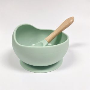 SKISOPGO จานอาหารเด็ก จานซิลิโคน พร้อมถ้วยดูด สําหรับเด็กวัยหัดเดิน บนโต๊ะอาหาร ช้อนกินข้าวเด็ก