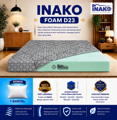 Kasur Busa Inako D23 Garansi 15 Tahun anti kempes Ukuran 180x200 160x200 145x200 120x200 90x200 cm