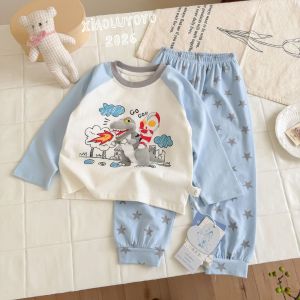 [Yunrou Lycra Cotton] 2026 Autumn New Style Autumn Clothes Pajamas Home Clothes Long-Sleeved Trousers Suit Cute Cartoon